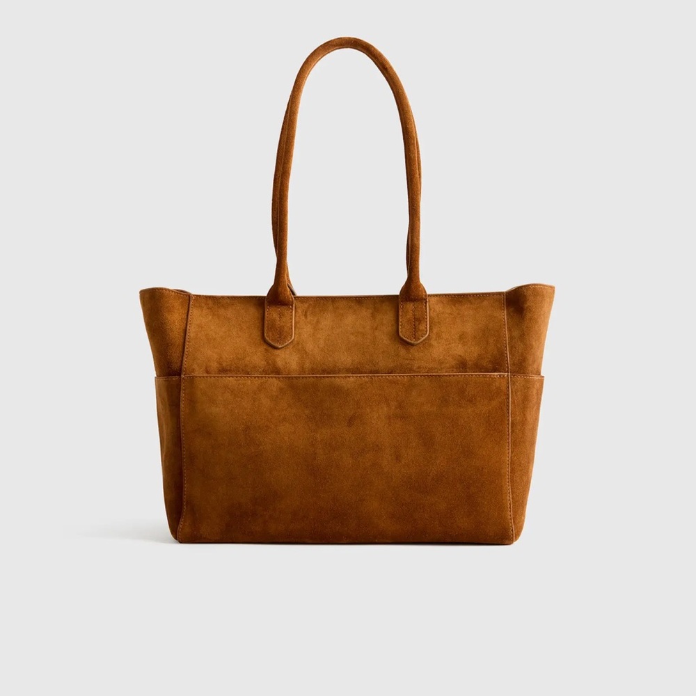 Quince Rich Tan Suede Tote Bag